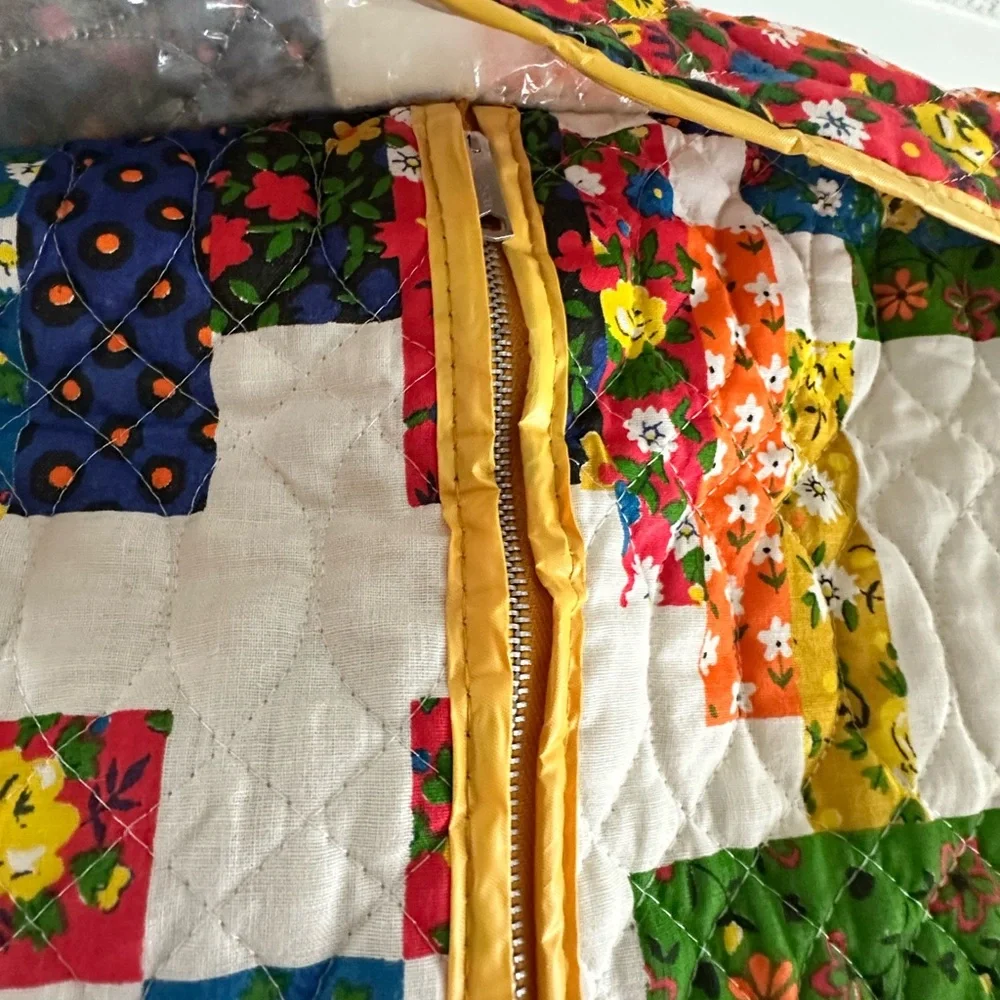 Vintage Large & Deep Quilted Floral Patchwork Garment / Dress Holder / Bag.